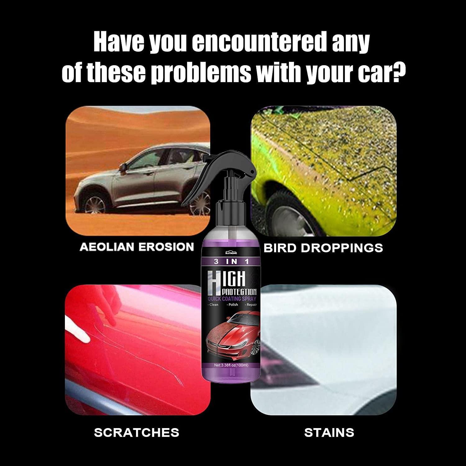 3-in-1 Nano Car Coating Spray | Scratch Repair & Hydrophobic Polish (Pack of 2)
