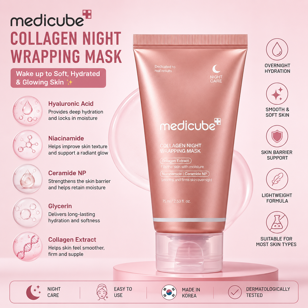 Medicube Collagen Night Wrapping Mask | Overnight Hydrating Sleeping Mask