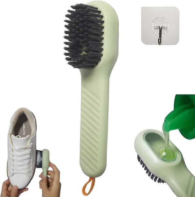 Multifunctional Shoe Cleaning & Polishing Brush | Soft Bristle Shoe Cleaner with Liquid Dispenser